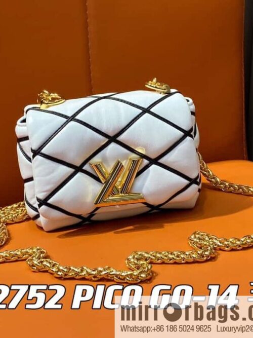 [Boutique‑grade] M82752 white M23526 M23762 full leather chain bag series PICO GO-14 handbag