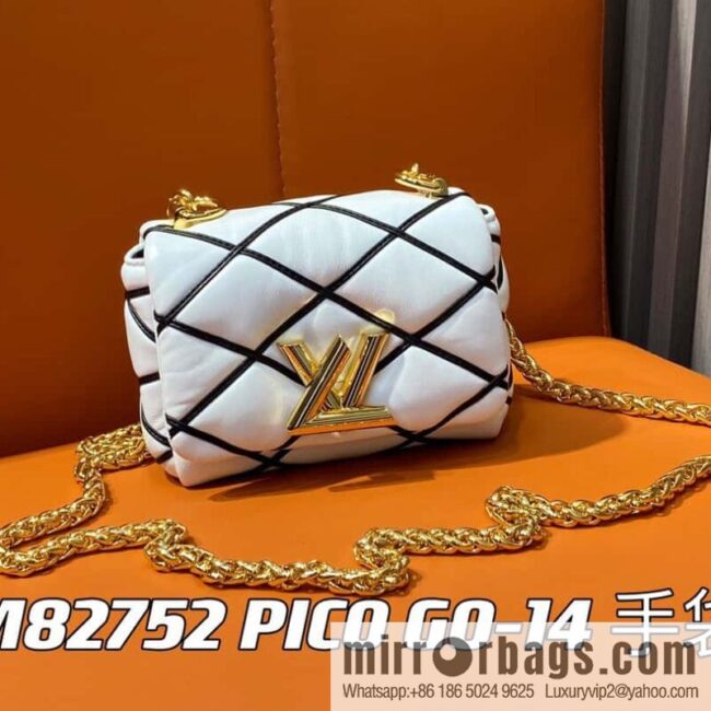 [Boutique‑grade] M82752 white M23526 M23762 full leather chain bag series PICO GO-14 handbag