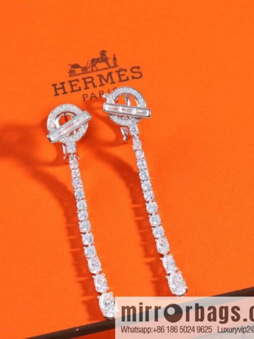 ❤️New ☑️ Hermès HERMES full diamond OT stud earrings