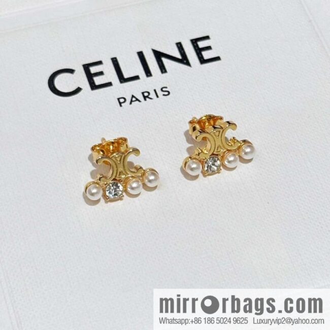 ❗️New ❗️ ☀️ original order ☀️ new ☑️ Celine Celine simple style Arc de Triomphe pearl stud earrings ☀️