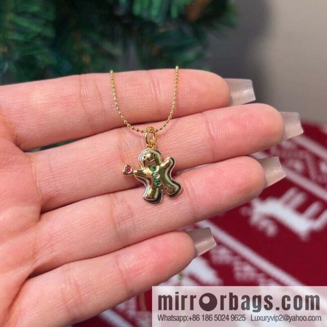 🎄Christmas gift 🎁 new ☑️ AHKAH bell 🔔 Christmas tree 🎄 gingerbread man necklace