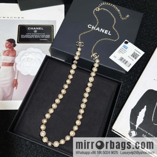 ❗️New ❗️ Chanel necklace ☀️ new ☑️ Chanel double c long pearl necklace sweater chain ☀️