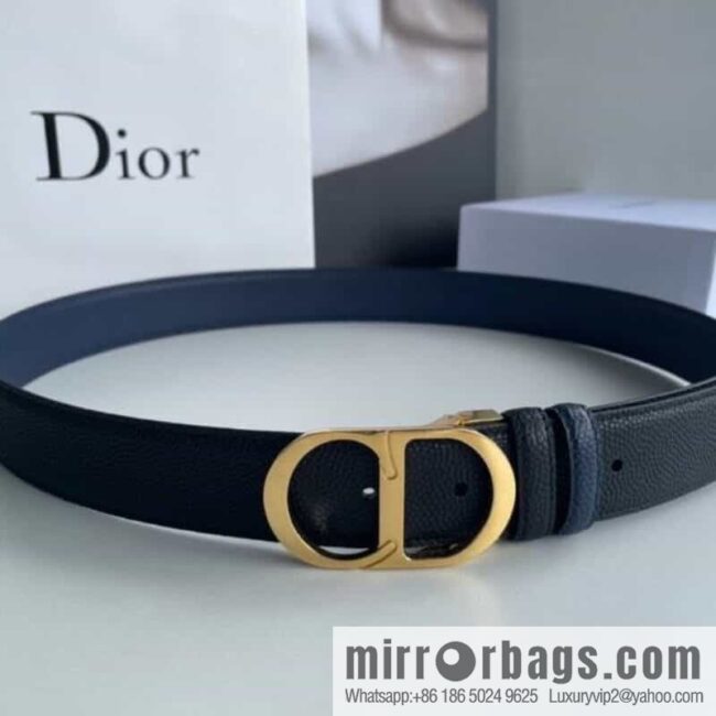 Dior Dior (France) Top layer leather pearl texture men\'s waist belt width 3.5cm