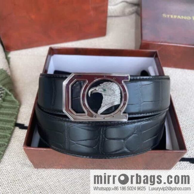 Stefano. Ricci Stephen, stainless steel hand-carved craft eagle head belt 3.8cm