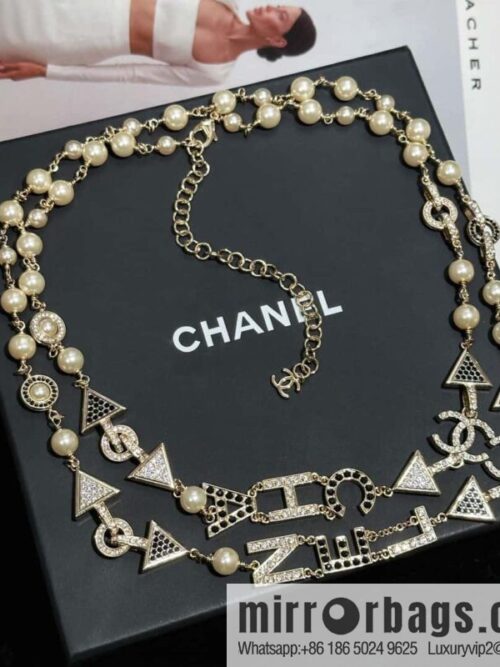 IMG_1745-800x8003ihr35ygdrf81301_20250701193146.jpg ❗️New ❗️☀️ New ☑️ Chanel Double C Triangle Black Diamond Letter Necklace Sweater Chain ☀️