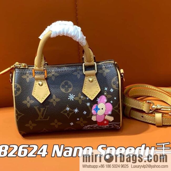 [Premium‑quality] M82624 silk screen, Christmas mini pillow bag 16cm speedy series Nano Speedy handbag