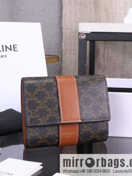 [Premium quality, all-steel hardware] CE tri-fold wallet 🅰️🅰️ simple monogram tri-fold wallet model number: 100572