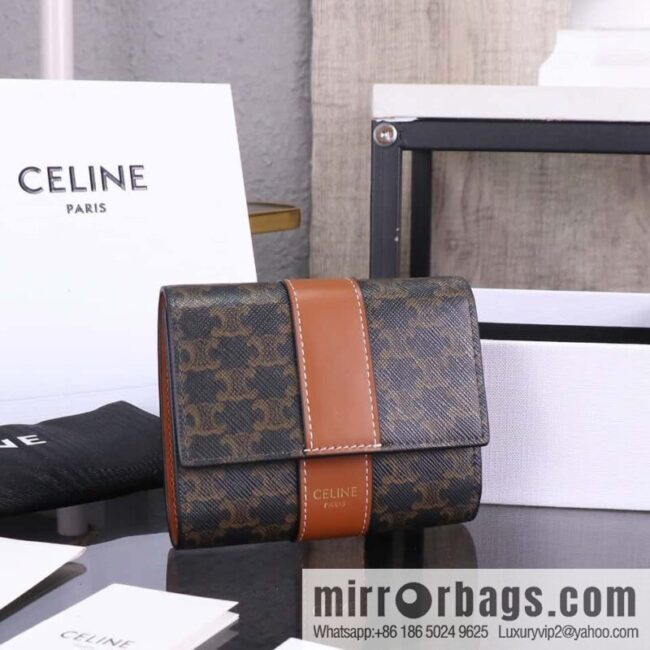 [Premium quality, all-steel hardware] CE tri-fold wallet 🅰️🅰️ simple monogram tri-fold wallet model number: 100572