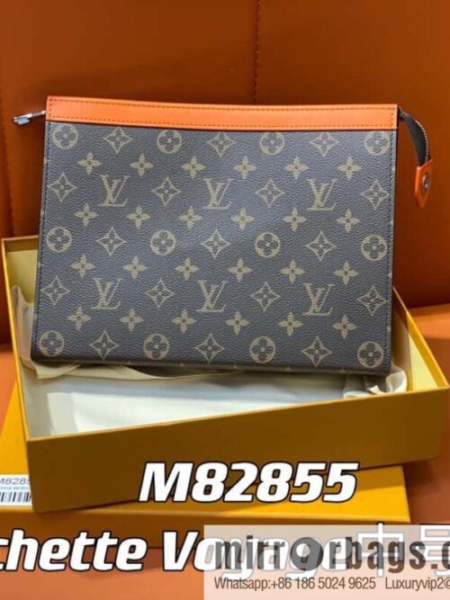 [Premium‑quality] M61692 monogram orange M82855 clutch bag series Pochette Voyage medium handbag