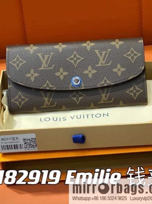 [Premium‑quality] M82919 monogram blue, flip wallet series Emilie wallet m82919 m82920