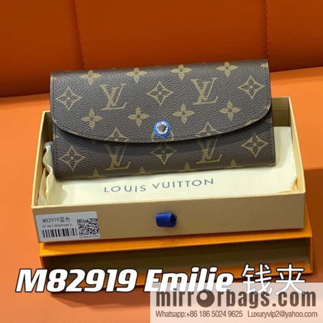 [Premium‑quality] M82919 monogram blue, flip wallet series Emilie wallet m82919 m82920