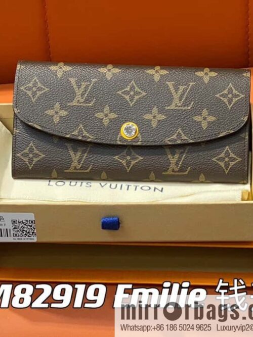 [Premium‑quality] M82919 monogram yellow, flip wallet series Emilie wallet m82919 m82920