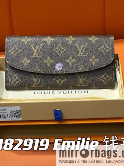 [Premium‑quality] M82919 monogram purple, flip wallet series Emilie wallet m82919 m82920
