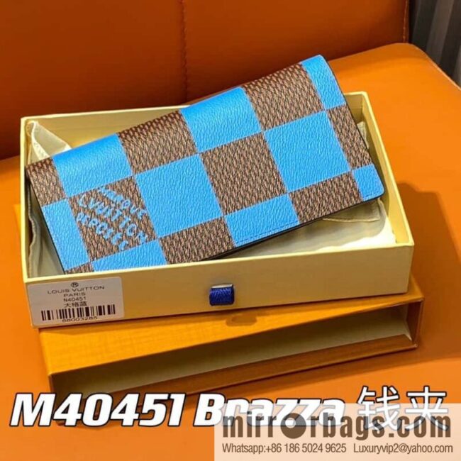 [Boutique‑grade] M40451 blue large plaid suit wallet series Brazza wallet