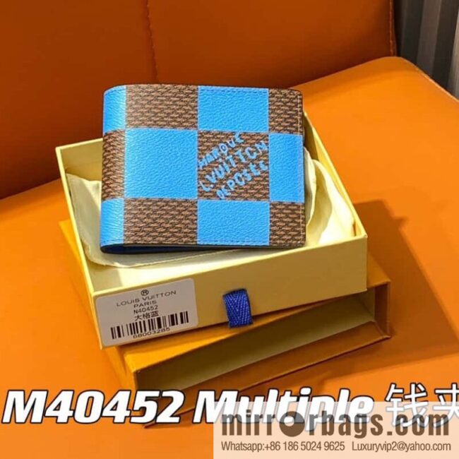 [Premium‑quality] M40452 blue large plaid suit wallet series Multiple wallets