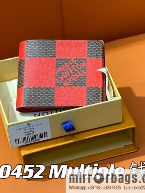 [Premium‑quality] M40452 red plaid suit wallet series Multiple wallets
