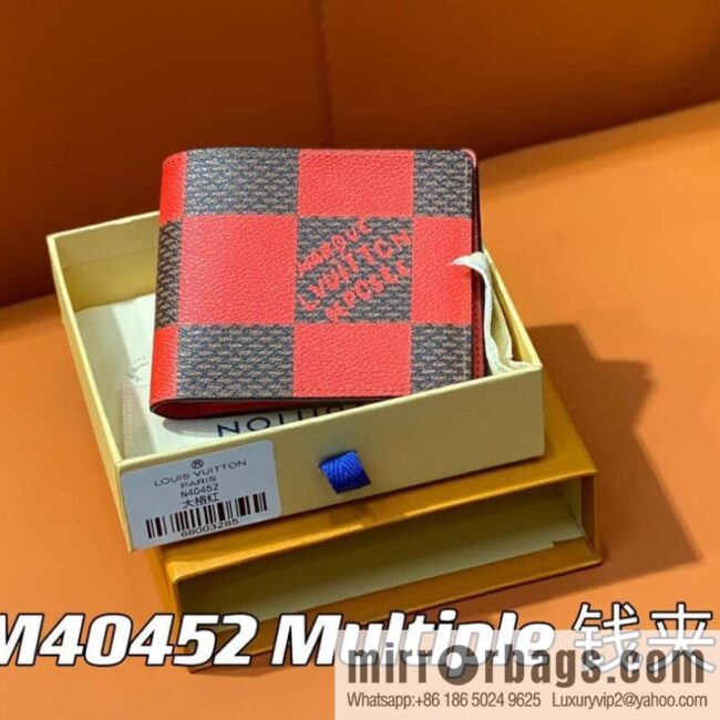 [Premium‑quality] M40452 red plaid suit wallet series Multiple wallets