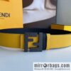 FENDI Fendi, Men\'s FF pattern metal buckle first layer cowhide double-sided belt 4.0cm