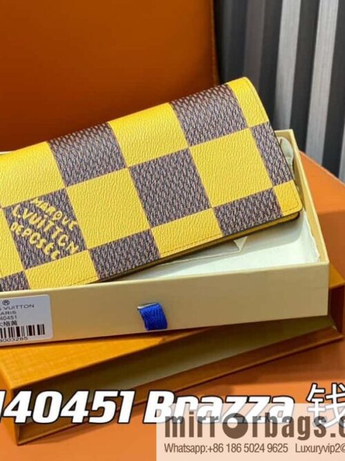 [Boutique‑grade] M40451 yellow large plaid suit wallet series Brazza wallet