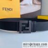 FENDI Fendi, Men\'s FF pattern metal buckle first layer cowhide double-sided belt 4.0cm