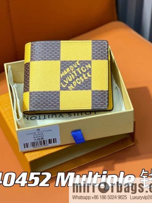 [Premium‑quality] M40452 yellow large plaid suit wallet series Multiple wallets