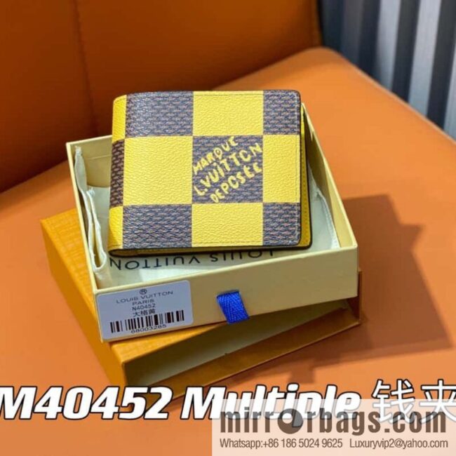 [Premium‑quality] M40452 yellow large plaid suit wallet series Multiple wallets