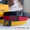 FENDI Fendi, Men\'s FF pattern metal buckle first layer cowhide double-sided belt 4.0cm
