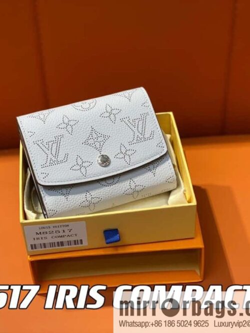 [Premium‑quality] M82517 light purple, full leather flip wallet series IRIS COMPACT wallet