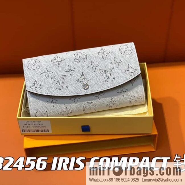[Premium‑quality] M82456 light purple, full leather flip wallet series Iris wallet M60144 cut-out Iris ms wallet