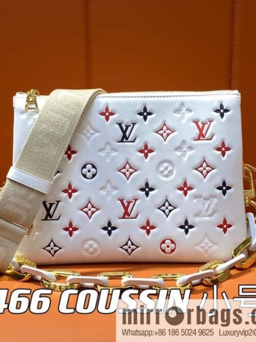 [Premium‑quality] M23466 white, full leather chain bag series COUSSIN small handbag