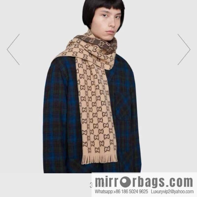 GUCCI Gucci double G letter interwoven pattern wool towel 600947