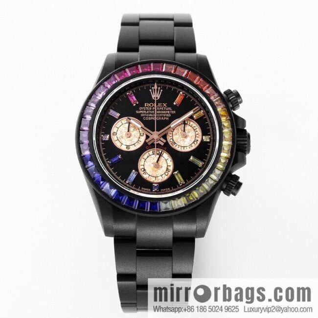 IPK carbon black steel emperor Rolex ROLEX modified Daytona 7750 multi-function mechanical movement watch