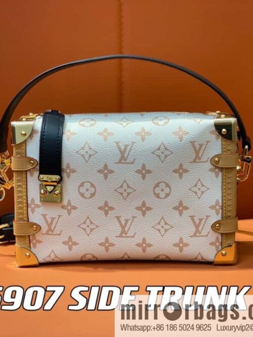 [Boutique‑grade] M46907 white flower, soft box series M46358 SIDE TRUNK handbag