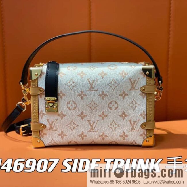 [Boutique‑grade] M46907 white flower, soft box series M46358 SIDE TRUNK handbag