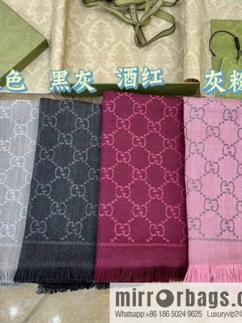 GUCCI Gucci GG Jacquard pattern knitted wool scarf 133483