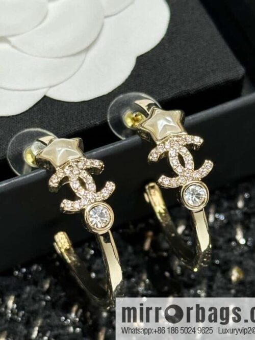 IMG_2286-800x800hgl4tovzt33128824_20250702205850.jpg ☀️New ☑️ Chanel C1 Double C Semicircular Pentagram ⭐ Star Stud Earrings ☀️
