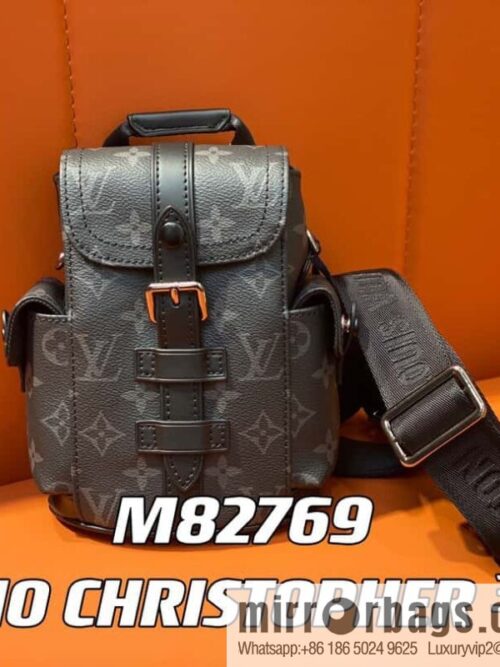 [Boutique‑grade] M82769 black flower, men\'s bag mini backpack series, new NANO CHRISTOPHER handbag in autumn and winter