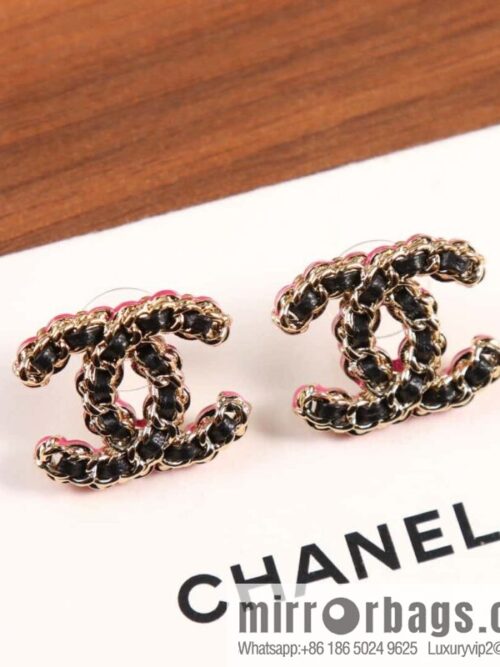 IMG_2389-800x800pqfyo4lkukt148830_20250705072016.jpg ☀️New ☑️ Chanel C1 double c black leather rope stud earrings ☀️ full set CHANEL