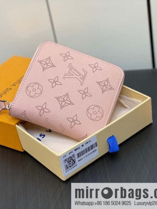 [Premium‑quality] M81558 pink full leather zipper wallet series