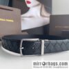BottegaVenta (Bottega) woven first layer cowhide Intrecciato belt rotating metal buckle 3.8cm