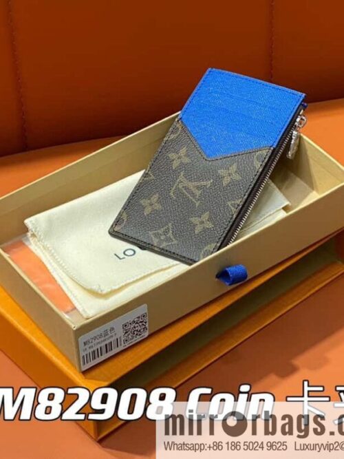 [Premium‑quality] M82908 monogram blue, card clip wallet series, this Coin card holder