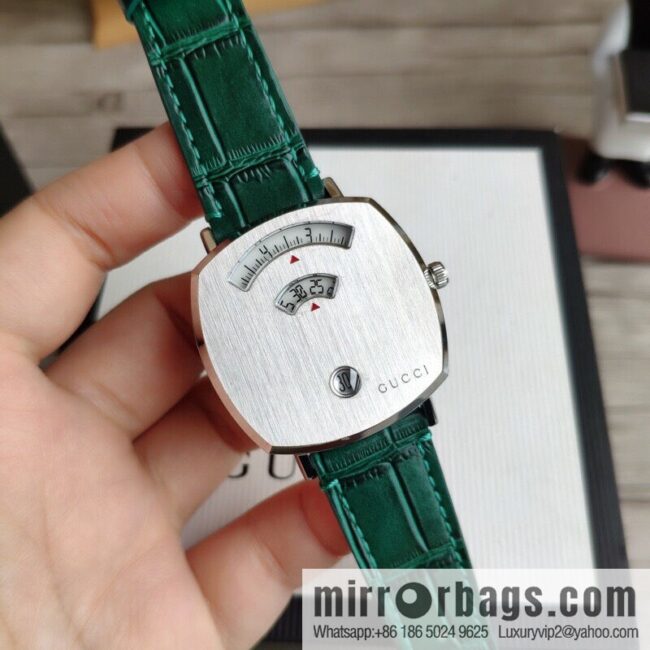 Gucci GUCCl\'s latest 316L stainless steel calfskin strap watch