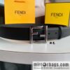 FENDI Fendi men\'s FF logo exquisite craftsmanship metal buckle, first layer cowhide belt