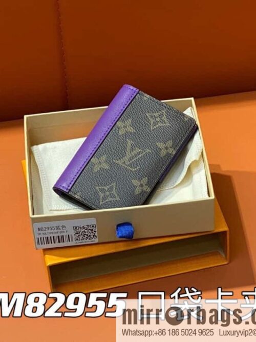 [Premium‑quality] M82955 monogram purple, card holder wallet series, this Coin card holder, pocket card holder