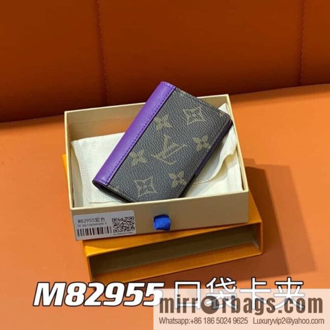 [Premium‑quality] M82955 monogram purple, card holder wallet series, this Coin card holder, pocket card holder