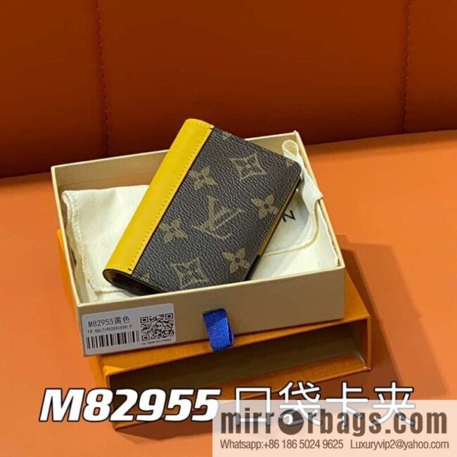 [Premium‑quality] M82955 monogram yellow, card holder wallet series, this Coin card holder, pocket card holder