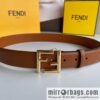 FENDI Fendi men\'s FF logo exquisite craftsmanship metal buckle, first layer cowhide belt