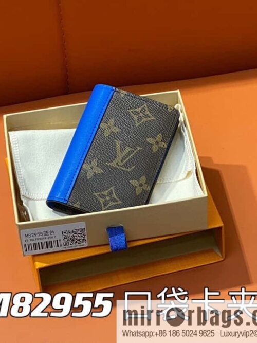 [Premium‑quality] M82955 monogram blue card holder wallet series, this Coin card holder, pocket card holder