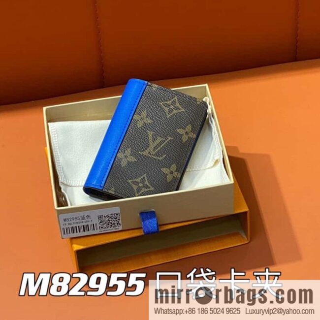 [Premium‑quality] M82955 monogram blue card holder wallet series, this Coin card holder, pocket card holder