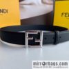 FENDI Fendi men\'s FF logo exquisite craftsmanship metal buckle, first layer cowhide belt